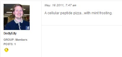 A celular peptide pizza...with mint frosting.